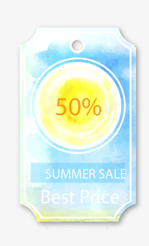 夏日水彩促销标签矢量图ai免抠素材_88icon https://88icon.com 促销 卡通 夏日 扁平 折扣 水彩 淘宝素材 矢量图
