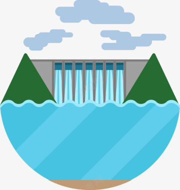 环境卡通水闸环保图标图标