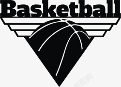 黑色球类黑色简约体育篮球徽章高清图片