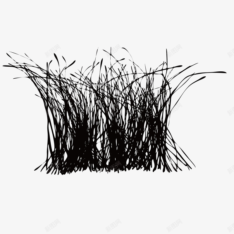 小草剪影矢量图eps免抠素材_88icon https://88icon.com 小草 小草剪影 植物剪影 矢量图