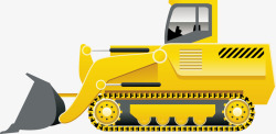 施工机器卡通黄色施工车子推土机图高清图片