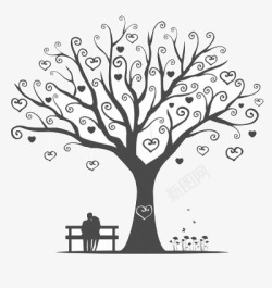 见证爱情的大树素材