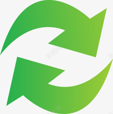 垃圾桶绿色箭头图标图标