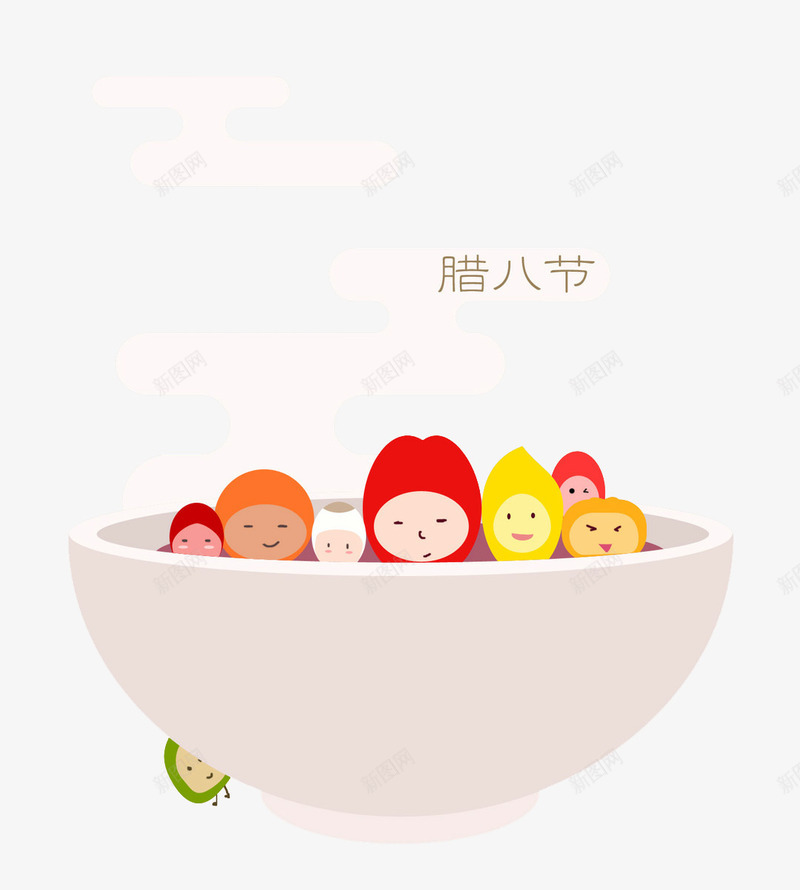 卡通手绘腊八节娃娃png免抠素材_88icon https://88icon.com 创意 动漫动画 卡通手绘 娃娃 腊八节 节日