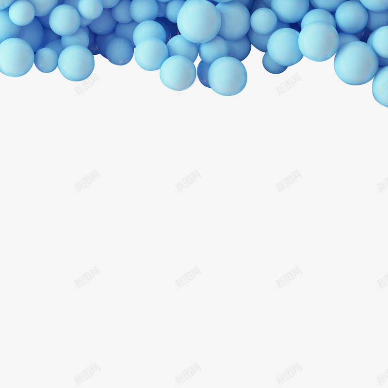 蓝色漂浮球状装饰png免抠素材_88icon https://88icon.com 气球 漂浮 蓝色 装饰图案