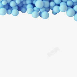 球状蓝色漂浮球状装饰高清图片