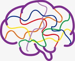 彩色的科技智慧大脑矢量图素材