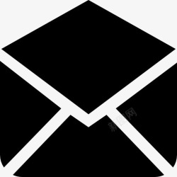 打开车库的象征电子邮件黑开回信封接口符号图标高清图片