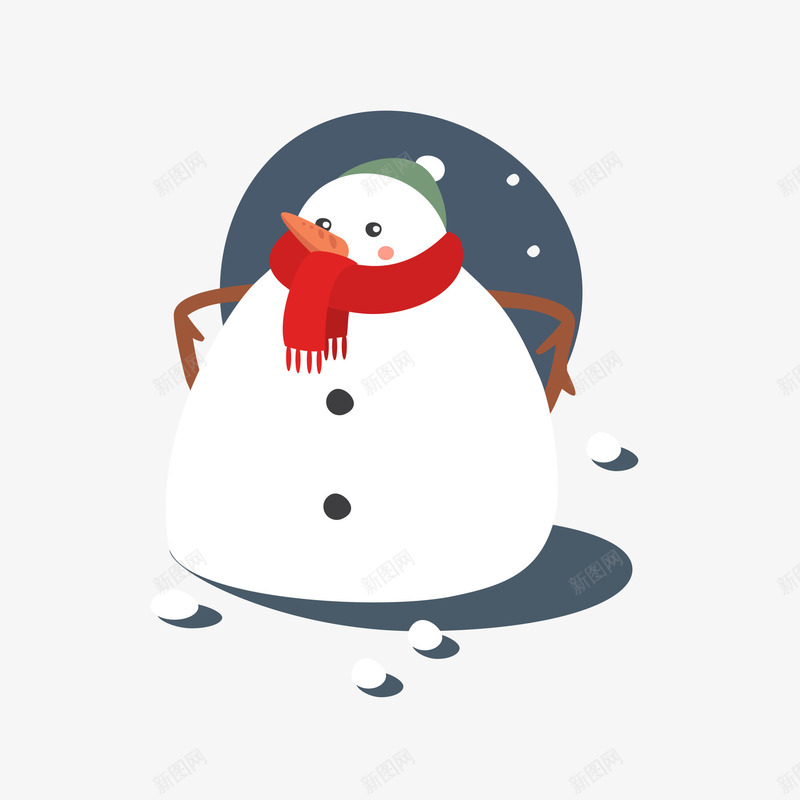 变形雪人png免抠素材_88icon https://88icon.com 可爱 生气 胖雪人