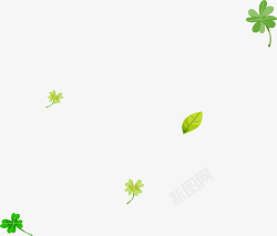 四叶草底纹绿色叶片漂浮矢量图高清图片