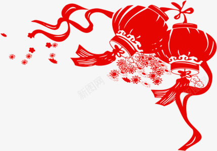 红色手绘灯笼春节装饰png免抠素材_88icon https://88icon.com 春节 灯笼 红色 装饰