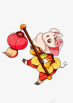 2019猪年彩绘猪提灯笼素材