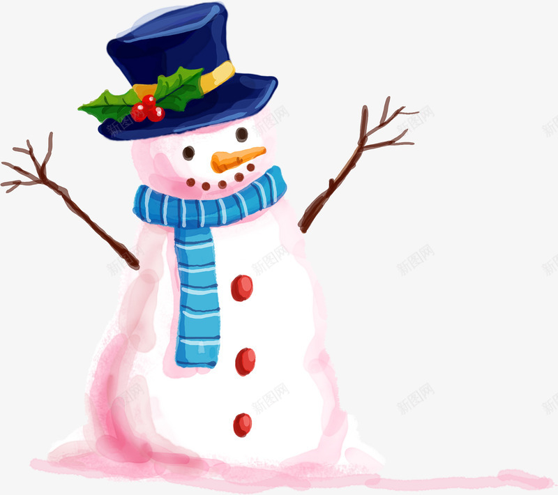举手的小雪人png免抠素材_88icon https://88icon.com 围巾 圣诞 圣诞图片 圣诞库 圣诞库图片 帽子 手绘 蓝色