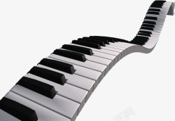 钢琴键盘黑白漂浮素材