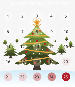 圣诞树日历矢量图素材