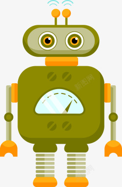 未来智能科技绿色卡通机器人高清图片
