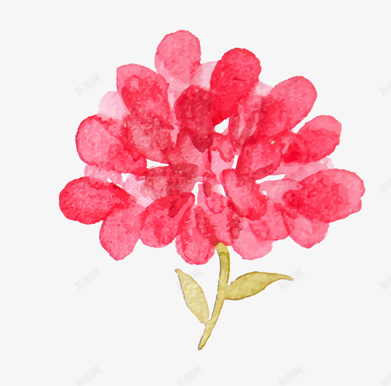 卡通手绘红色水彩花png免抠素材_88icon https://88icon.com 创意 动漫动画 卡通手绘 水彩 红色 美丽的花朵
