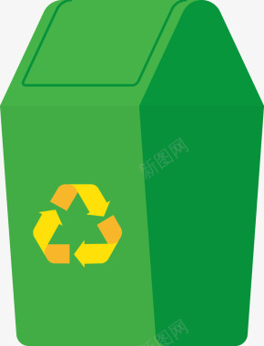 绿色环保图标循环绿色垃圾桶图图标图标