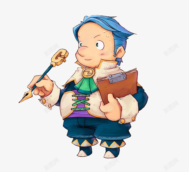 可爱卡通手绘书写先生png免抠素材_88icon https://88icon.com 书写先生 可爱卡通手绘 男人 画板 绘画师 老师