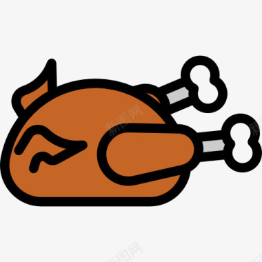 感恩节准备食物鸡图标图标