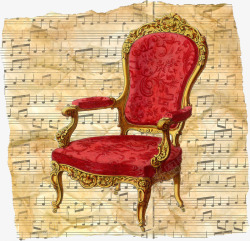 乐谱上的欧式椅子素材