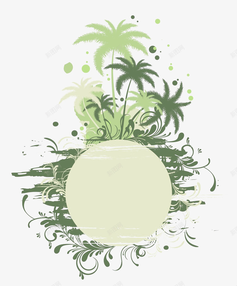 时尚复古植物元素png免抠素材_88icon https://88icon.com 元素 复古 夏日 时尚 海滩 设计