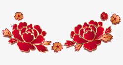 牡丹花微立体3D中国传统花素材