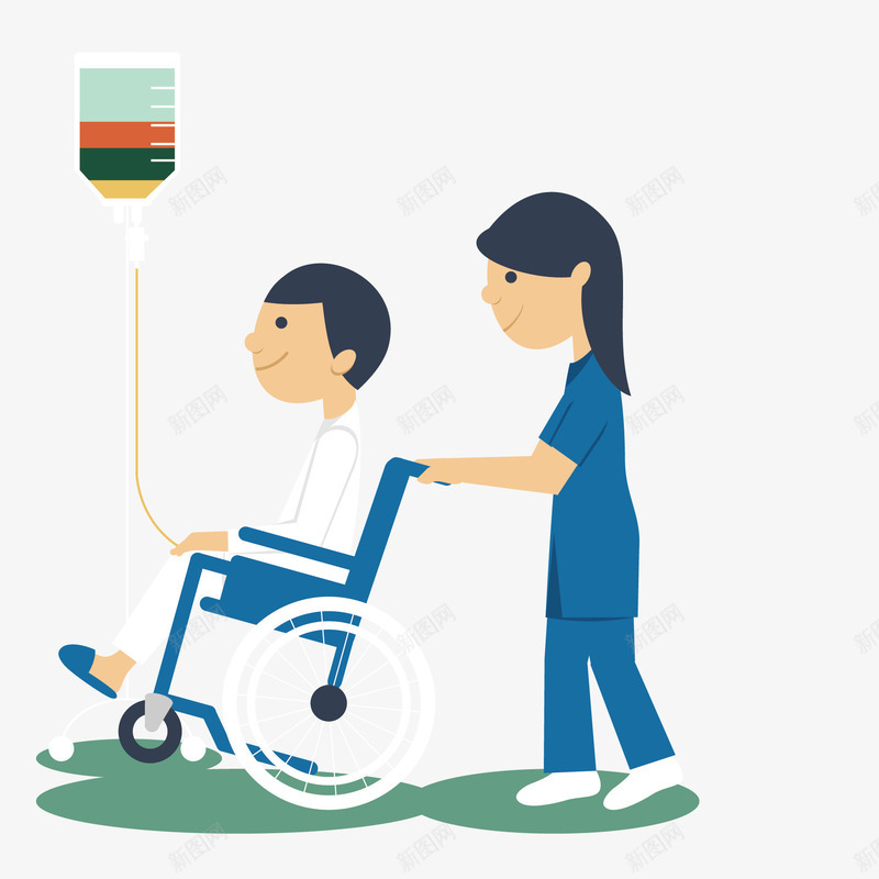 轮椅病人和护士矢量图eps免抠素材_88icon https://88icon.com 护士 病人 轮椅 矢量图