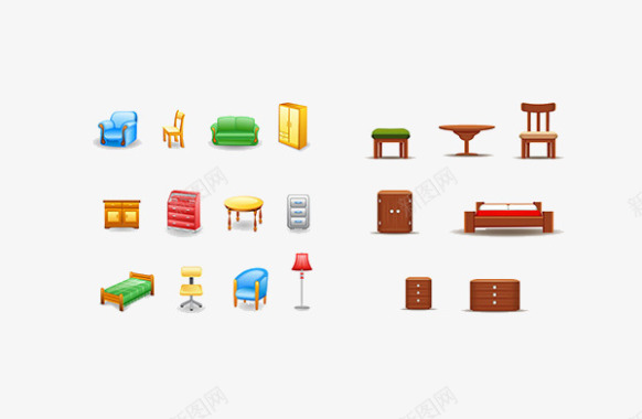 椅子各类家具小图标图标