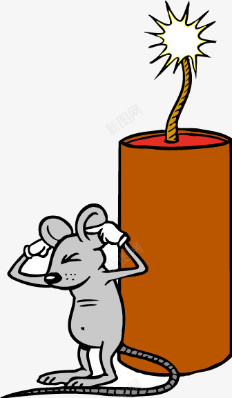 卡通爆竹和老鼠矢量图ai免抠素材_88icon https://88icon.com 卡通老鼠 爆竹 老鼠 老鼠卡通 矢量图