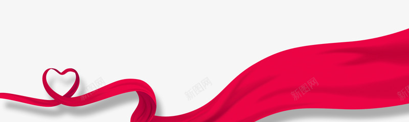 红色心型彩飘png免抠素材_88icon https://88icon.com 公益装饰 彩带 彩飘 心型 红色 飘到 飘浮