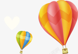 降落伞卡通颜色漂浮效果素材