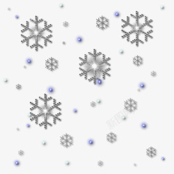 冰树新年雪花白色飘雪漂浮高清图片