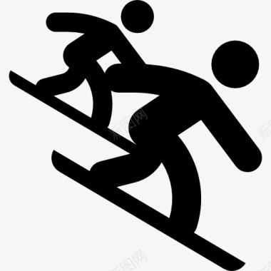 冬季插画单板滑雪比赛图标图标