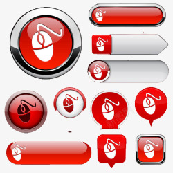 红色鼠标按钮素材