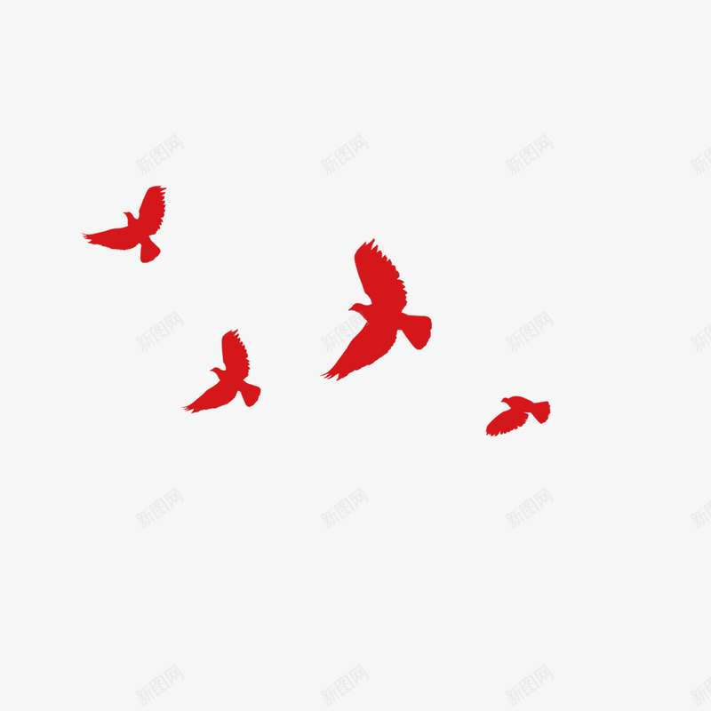 红色飞鸟漂浮装饰png免抠素材_88icon https://88icon.com 漂浮 红色 装饰 设计 飞鸟