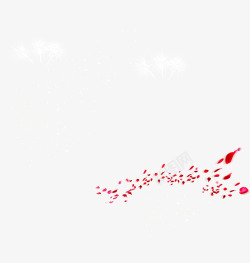 红色文艺极速漂浮花瓣素材
