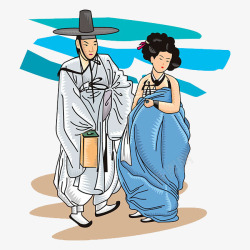 韩国传统服饰男性女性素材