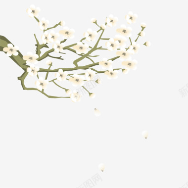 梅花树免抠卡通梅花树图标图标