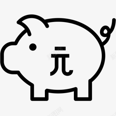 savings银行硬币货币美元金融小猪储蓄货图标图标