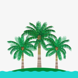 海岛上的椰树矢量图素材