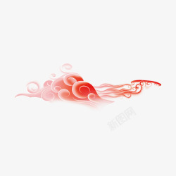 古典山丘云彩红色创意中国风祥云高清图片