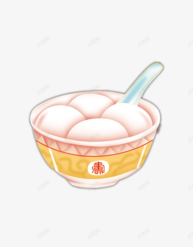 一碗汤圆psd免抠素材_88icon https://88icon.com 一碗 元宵 春节 汤圆