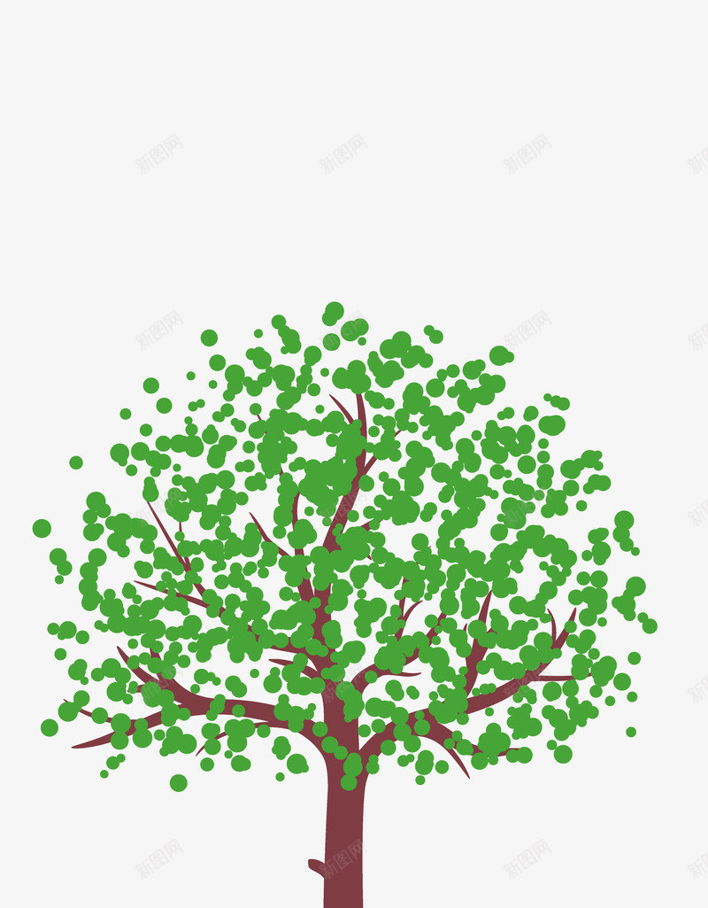 卡通手绘美丽的大树png免抠素材_88icon https://88icon.com 创意 动漫动画 卡通图案 植物 绿色的树木 美丽的大树