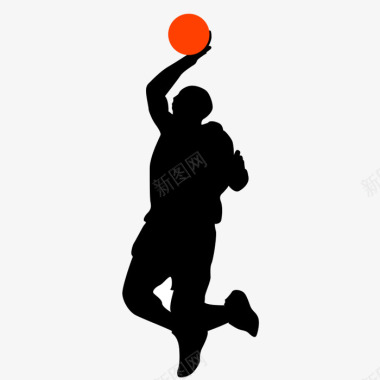 篮球运动人物剪影图标图标