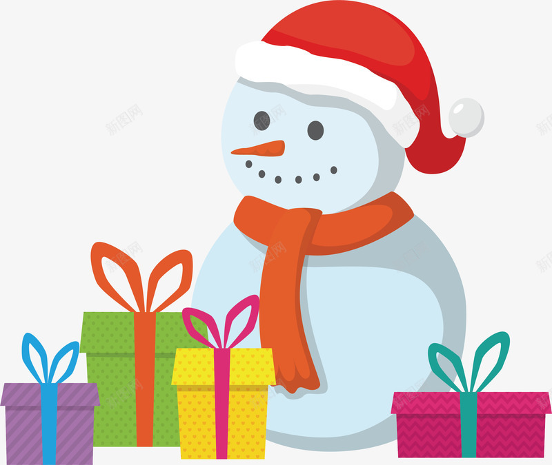 雪人旁边的礼物堆png免抠素材_88icon https://88icon.com 圣诞礼物 彩色礼盒 矢量png 礼物 礼物堆 雪人