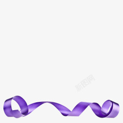 丝带紫色丝带漂浮装饰素材