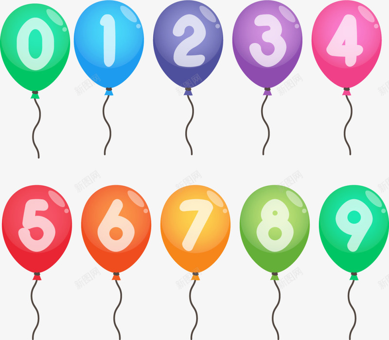 儿童节多彩数字气球png免抠素材_88icon https://88icon.com 儿童节 升空 多彩气球 数字早教 数字气球 漂浮的气球 童趣