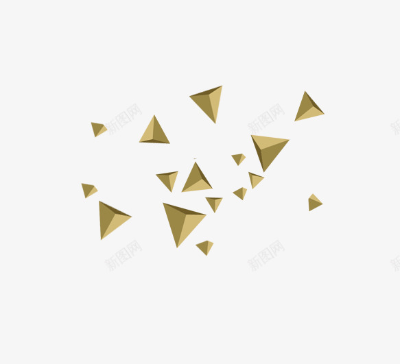 金色立体几何悬浮psd免抠素材_88icon https://88icon.com 几何图案 几何悬浮 漂浮 立体图形 金色 金色三角