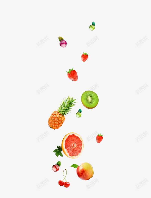 水果漂浮png免抠素材_88icon https://88icon.com 橙子 水果 泥猴桃 漂浮 组合 草莓 菠萝